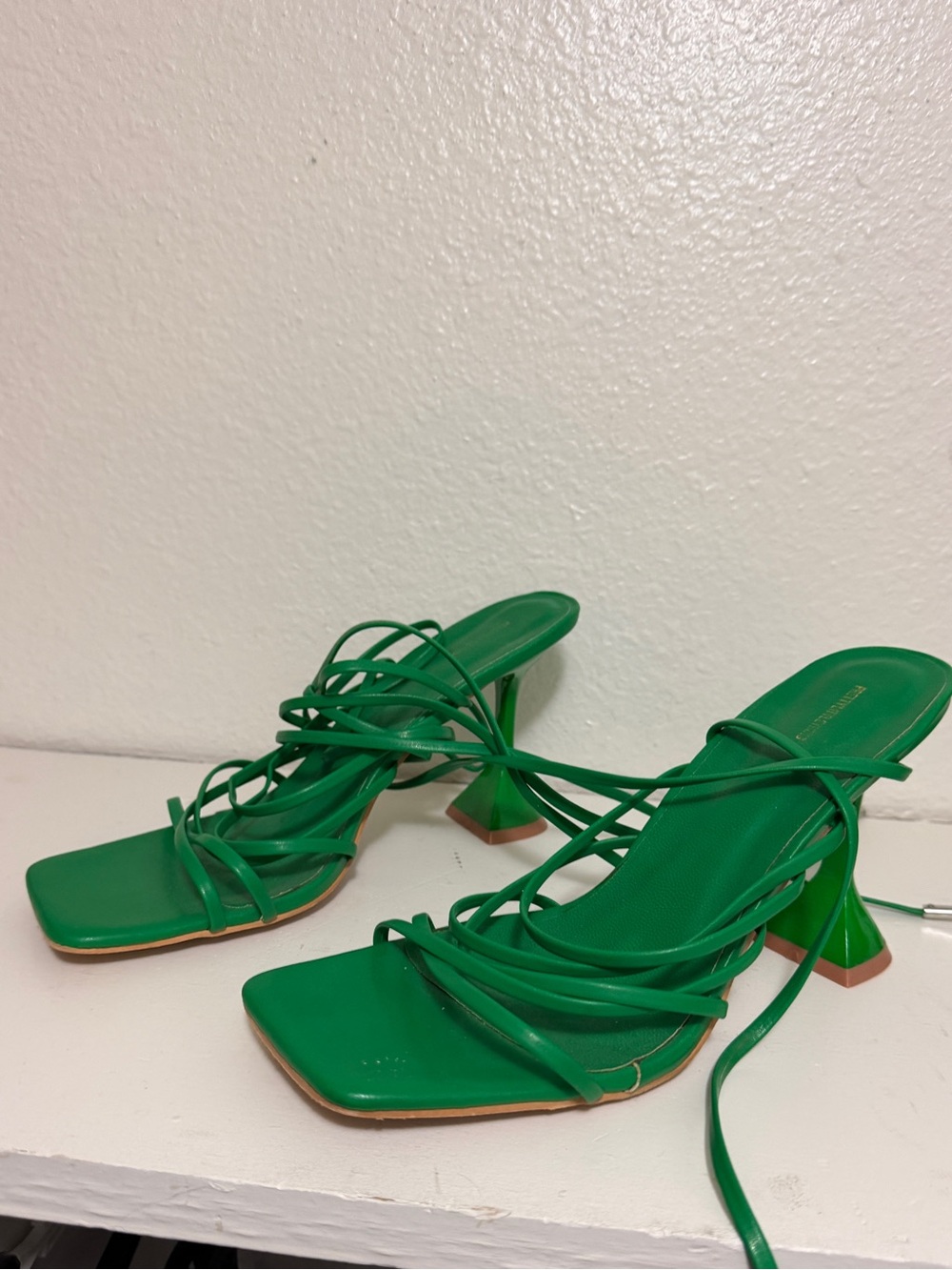 PrettyLittleThing Emerald Green Strappy Heeled Sandals